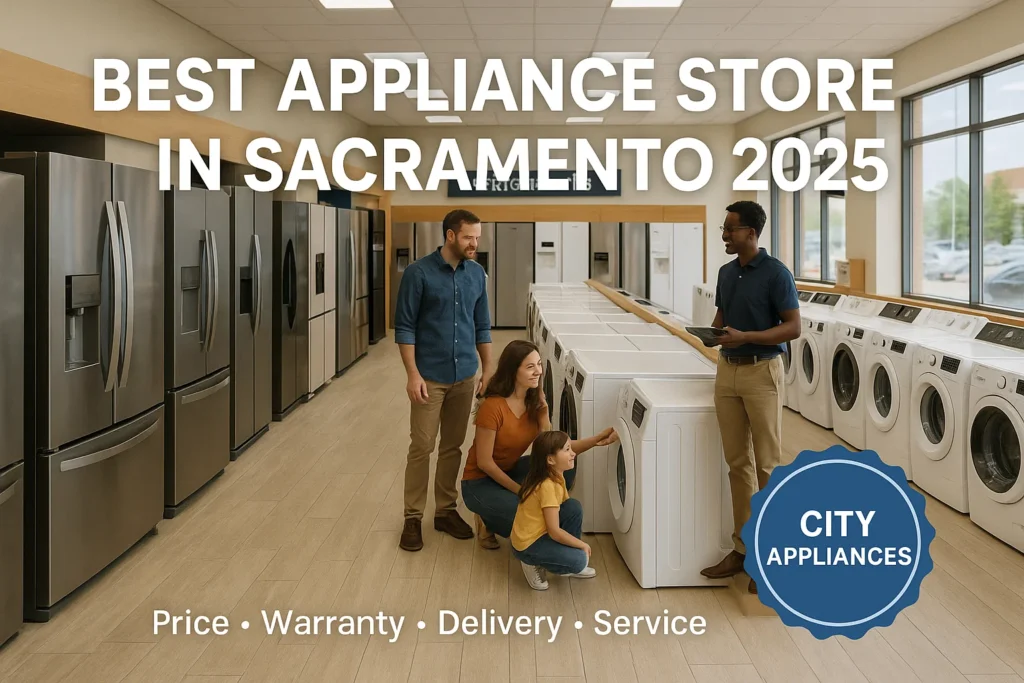 best appliance store in Sacramento 2025 with refrigerators and washers on display