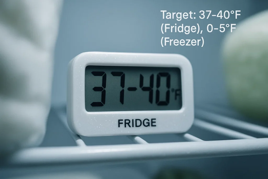 Technician checking refrigerator temperature at City Appliances in Citrus Heights