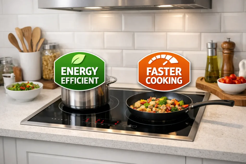 Energy-efficient electric cooktop with fast cooking performance in a modern Citrus Heights kitchen