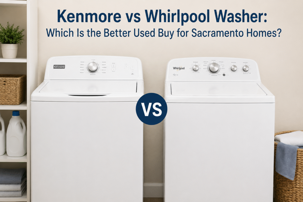 Kenmore vs Whirlpool washer comparison for a used washer buy in Sacramento homes